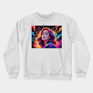 An Illustration of a Woman's Psychedelic Vision - colorful Crewneck Sweatshirt